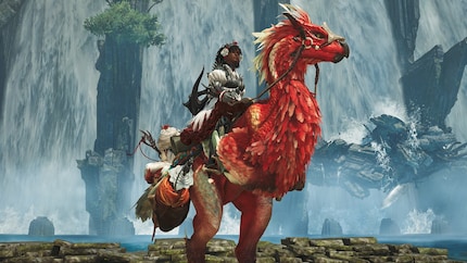 Auf dem Reitvogel Monster jagen – das ist «Monster Hunter Wilds.»