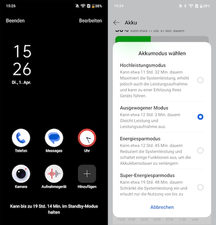 In super power-saving mode, I can last twice as long as in regular power mode.
