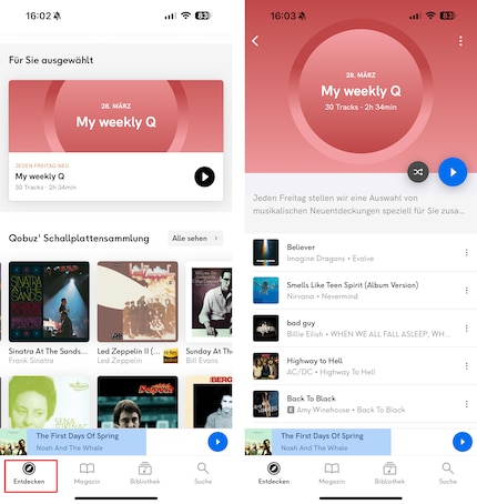 Your weekly personal playlist shows you new artists.