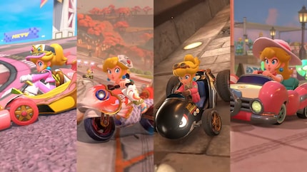 Peach in different outfits