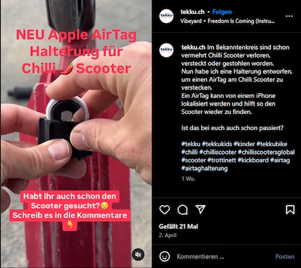 How can the scooter be tracked inconspicuously? Someone has already thought about it here.