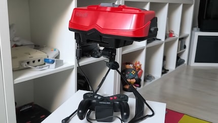 The Virtual Boy, stand and controller included.