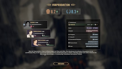 In jeder Produktionsphase kann das Rating des Films steigen oder sinken.