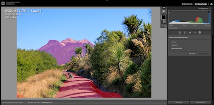 The mountain was recognised as a path, but this can easily be corrected. The small spot at the bottom left is also gone with one click.