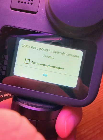Max recommends I only use the original battery, even though that’s exactly what I’m doing.
