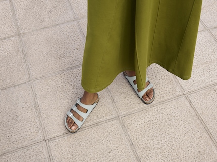 The Birkenstock «Florida» in the colour «Pure Sage» from the new summer collection.