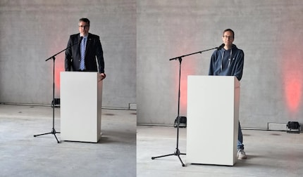 Left: Jens Fondy-Langela, Mayor of Neuenburg; Right: Galaxus COO Michael Stolle