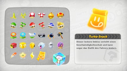 Neue Items gibt es ebenfalls – so zum Beispiel den «Turbo Snack», mit dem ich neue Outfits freischalte oder den Hammer, mit dem ich gezielt andere Fahrer weghaue.