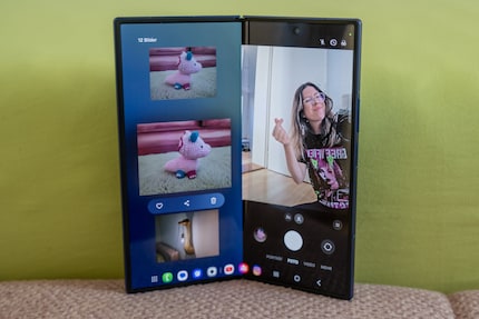 Dank Flexmode sehe ich links gemachte Fotos und rechts die Fotoapp.
