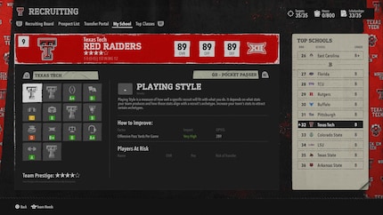 Der Recruitment-Prozess und das Transfer-Portal wirken dank unterschiedlicher College-Parameter und klarer Spieler-Dealbreaker deutlich intensiver als Draft und Roster-Building in «Madden».
