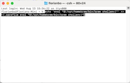 So findet dein Terminal das «Homebrew»-Programm.