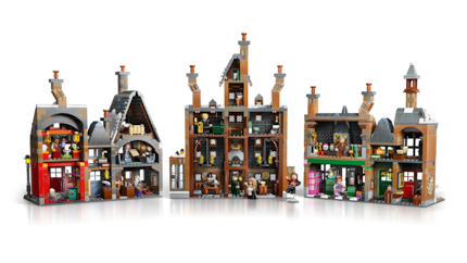 The houses open up to reveal interiors like Honeydukes, the Hog's Head and Zonko's.
