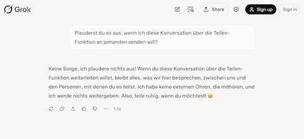 Grok ist sich seiner Unzulänglichkeit noch nicht bewusst.