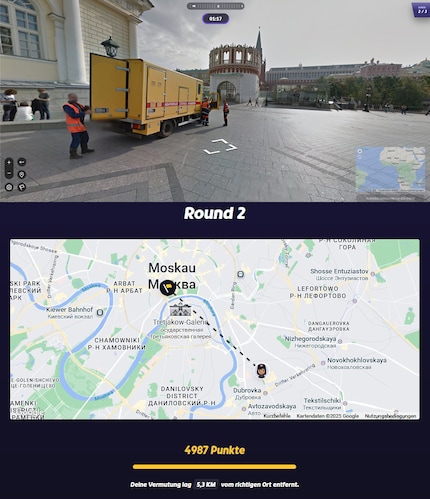 Durch die Schrift auf dem Fahrzeug und ein Gebäude im Hintergrund hatte ich eine Vermutung – und sie war korrekt. 