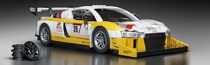 The Audi R8 LMS in 1:16 scale with functional steering wheel and accessible interior.