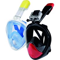 Caruba Full Face Snorkel Masker Pro   Extra Lang + Action Cam Mount (Zwart + Rood   S/M)