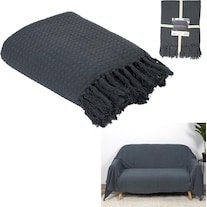 Home Deco Factory waffle sofa bed grey anthracite 170x250cm