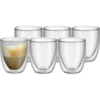 WMF Double Walled Cappuccino Glasses Set of 6 Thermal Glasses 250ml Cult Floating Effect (250 ml)