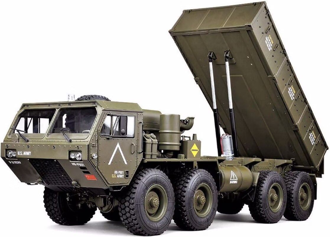 Amewi U.S. Military Truck V2 8x8 – Tracteur Militaire 1/12 Sable – RTR 2,4 GHz – Moteur 550 – Double Essieu – Étanche – Pour Terrain