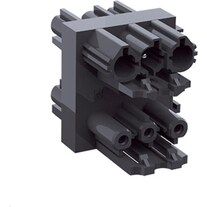 Bachmann distribution block WIELAND GST18 1xIn/3xOut with locking lugs black (4 cm)