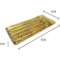 Jet Lag aufblasbare Matratze mit goldenen Pailletten 181cm