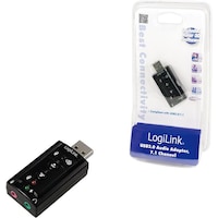 LogiLink USB 2.0 Soundkarte mit Virtual 7.1 Soundeffekt bietet die Möglichkeit Lautsprecher, Mikrofon, Head-S (USB)