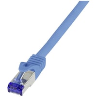 LogiLink Patch cord Ultraflex, Cat.6A, S/FTP, 15 m, blue withCat.7 raw cable, extra flexible & soft cable m (S/FTP, CAT6a, 15 m)