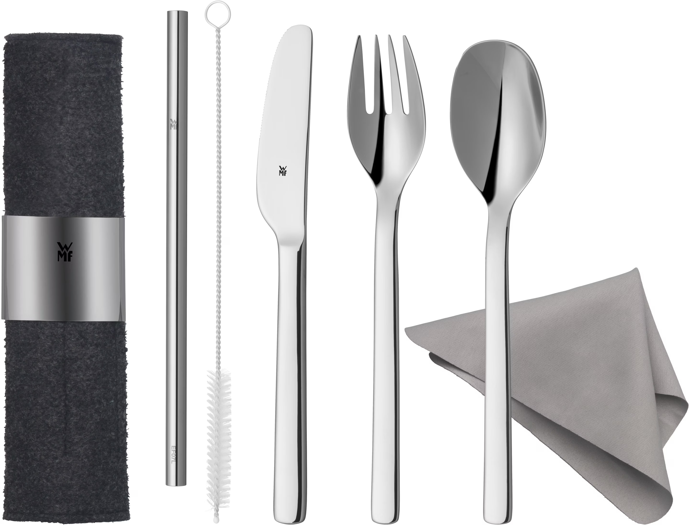 Campingbesteck Set 2-tlg Edelstahl Mit Etui - Spork Besteck Für Unterwegs