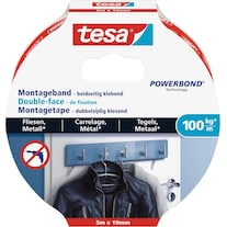 tesa Powerbond doppelseitiges Montageband für Fliesen & Metall (5 m, 1 Stück)