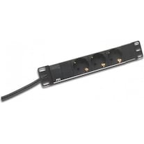 Digitus Socket strip 3-fold 25.4cm 10 inch black incl. installation bracket (3 x, Schuko plug, 2 m)