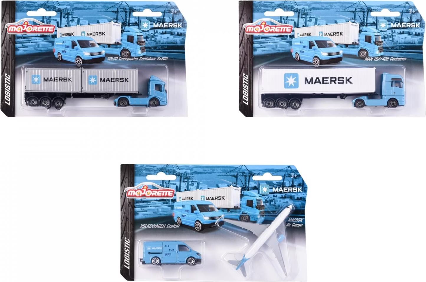34R-042 Truck Model 1/87 メルセデスベンツ MAERSK Mercedes Benz MAERSK Container Trailer Truck Light Blue 1/50